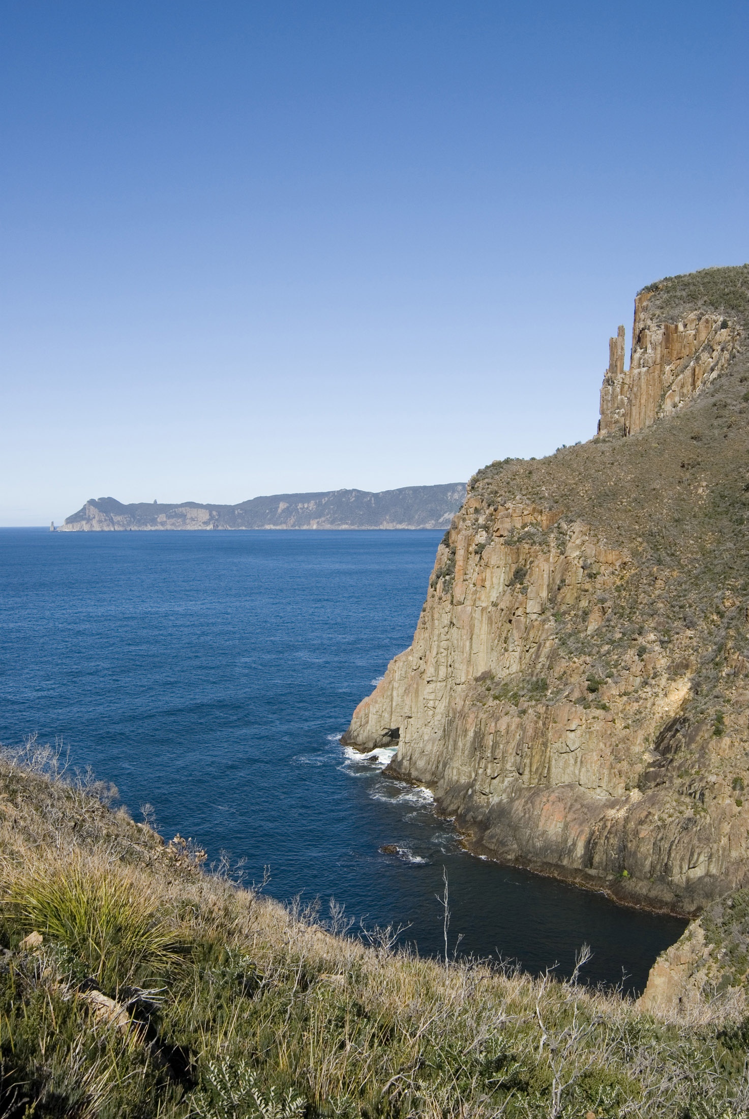 an image of a view of cape pillar as seen from cape hauy, tasman peninsula