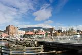 hobart waterfront with buildings of downtown hobart in the background