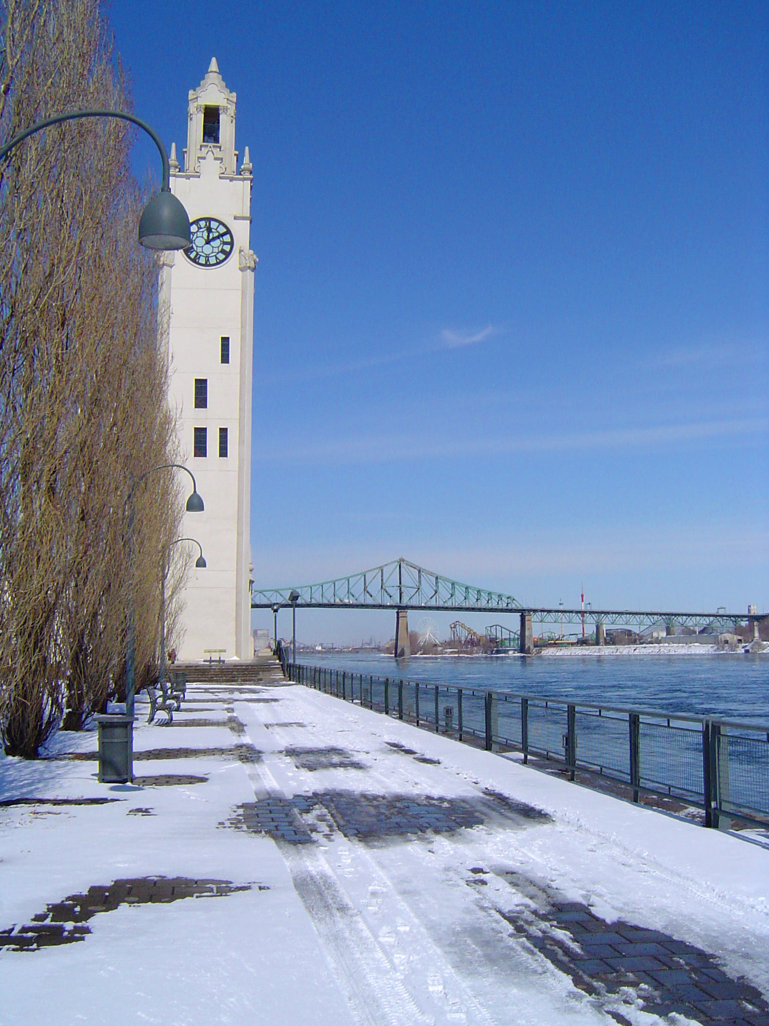 an image of Clock Tower in Winter at Old Port of Montreal, Quebec, Canada