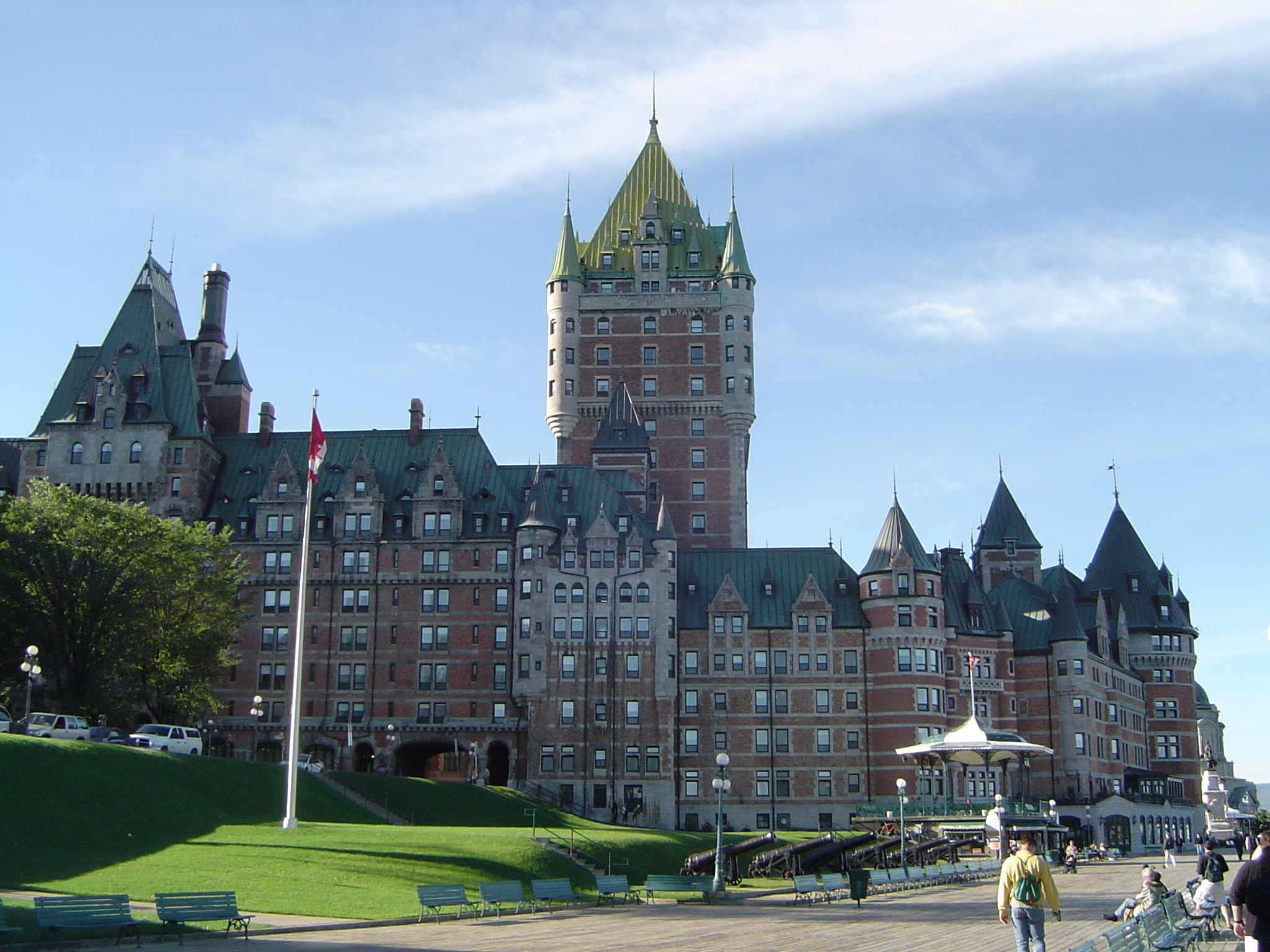 an image of Chateua Frontenac, Quebec City , Canada a historical landmark now used as an upmarket hotel with tourist accommodation
