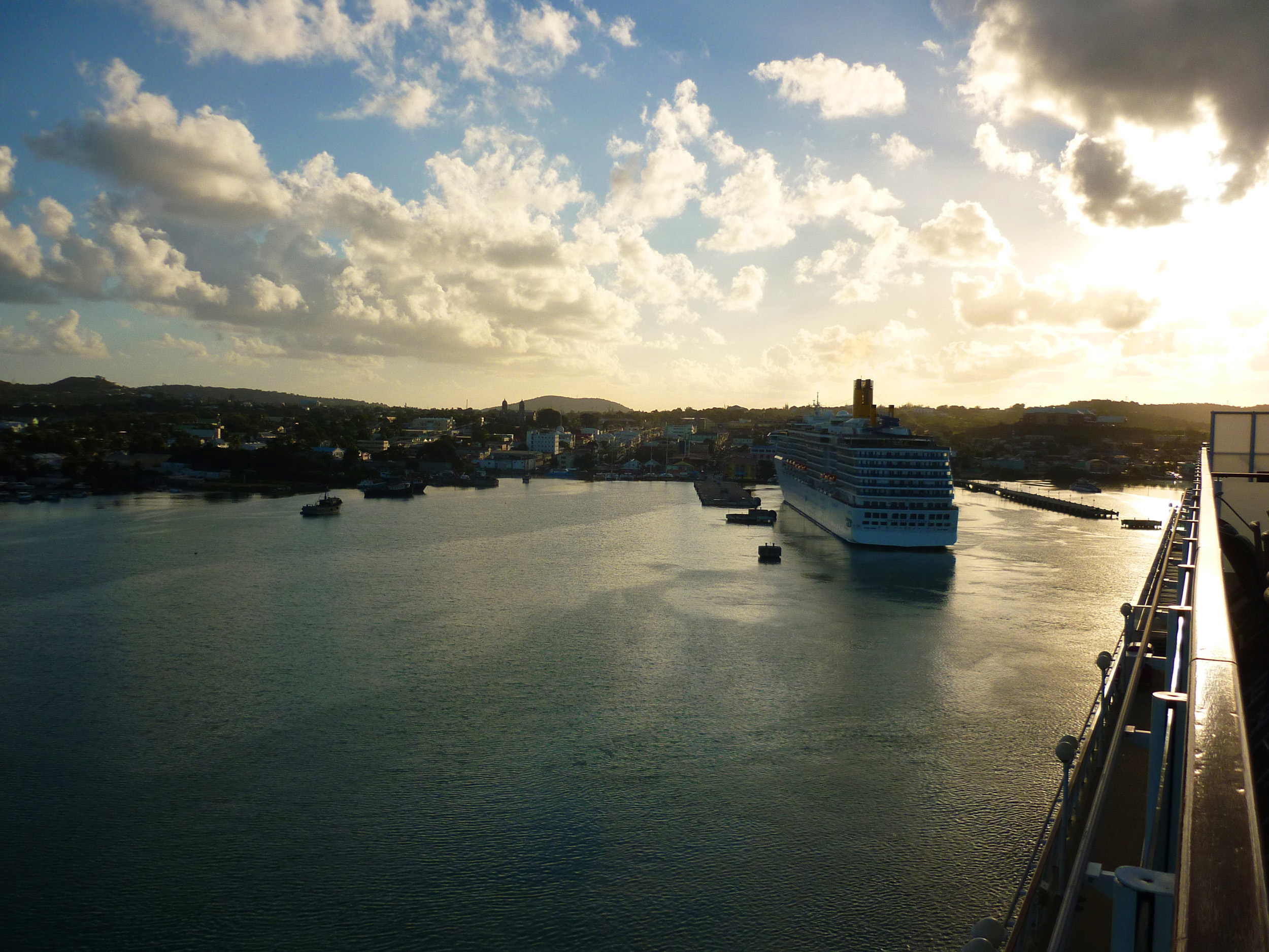an image of arriving in antigua on a cruise ship