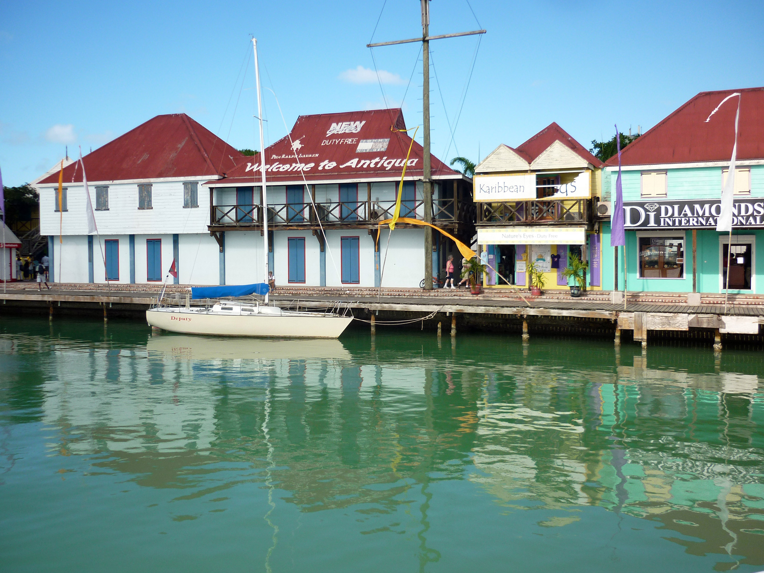 an image of water front of the old port in st johns antigua