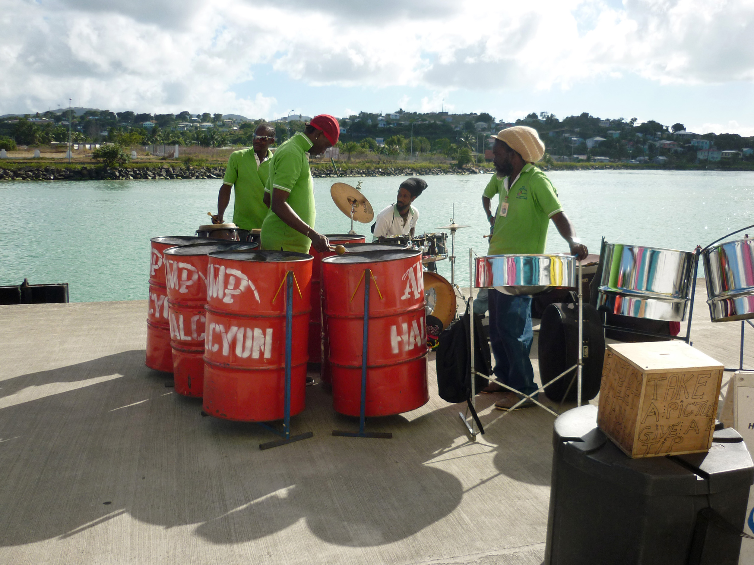 an image of a steel band on the island of st thomas, us virgin islands