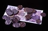 Iceland Krona Currency Bill and Coins on Black Background