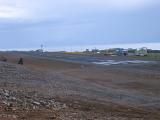 Extensive View Air Field Isolated on Light Blue Sky Background