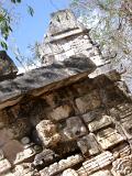Close up Historic Stone Made Deformed Structure at Chichen Itza. Captured at Day Light.