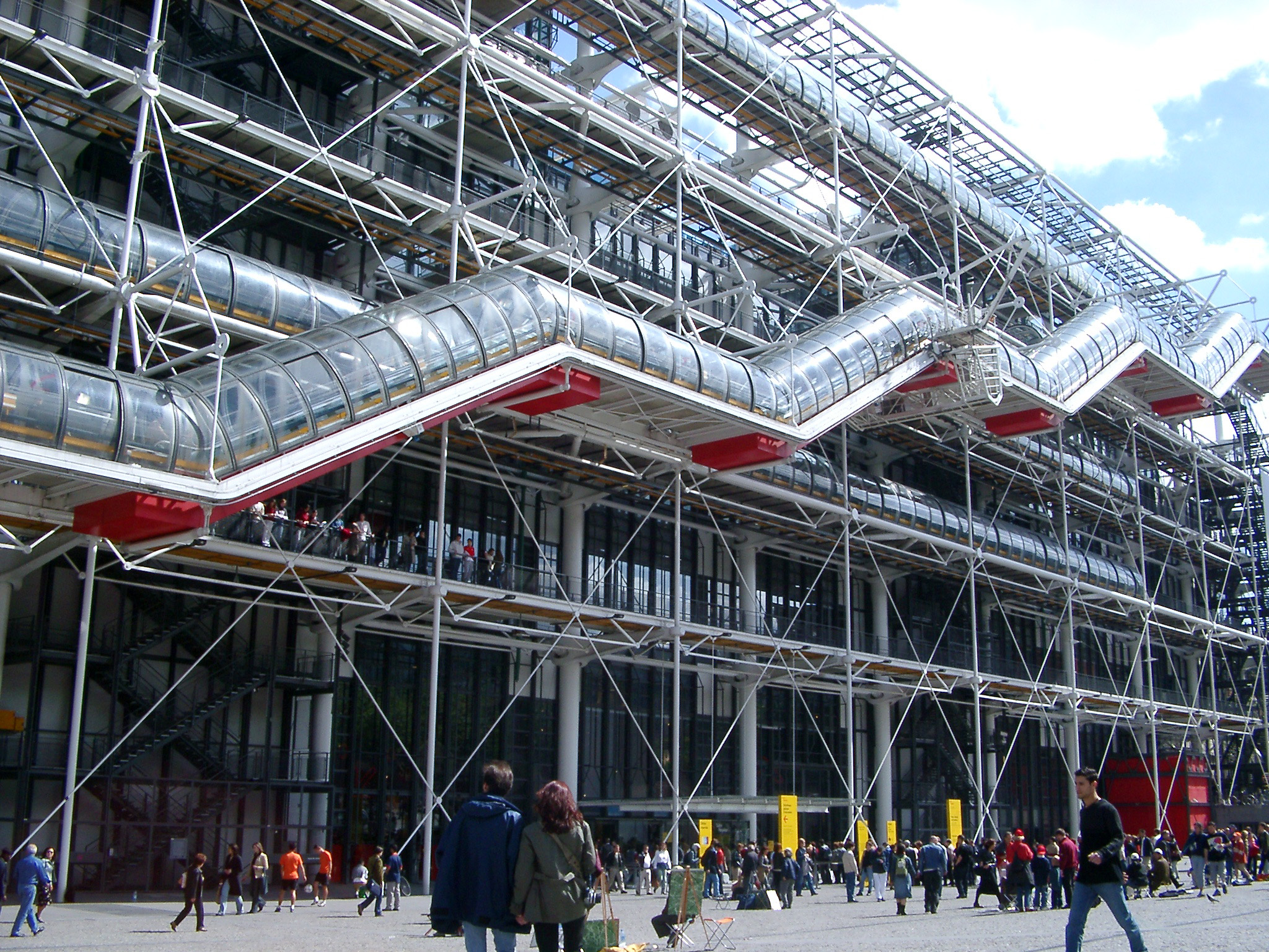 an image of modern exterior of the pompidou centre, paris
