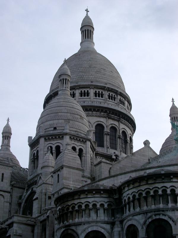 Catholic Basilica of the Sacred Heart, with Romano-Byzantine architectural style, famous tourist attraction from Paris, France