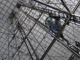 Looking Up at Elevators in Grande Arche de la Defense, Paris, France
