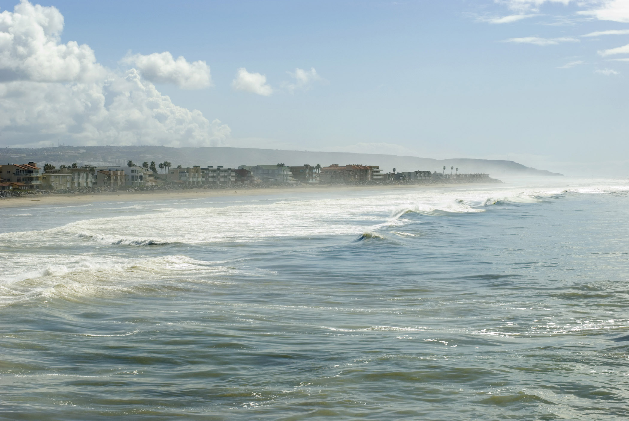 an image of Sunny Beachfront and Waves at Imperial Beach, California, USA