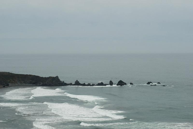 Calfornia Coastline and Rock Formations Along Big Sur Under Overcast Sky