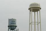 Two Water Towers Over City of Guadelupe in California, USA
