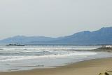 Richfield Pier to Rincon Island off Coast of Rincon Beach, California coast, USA