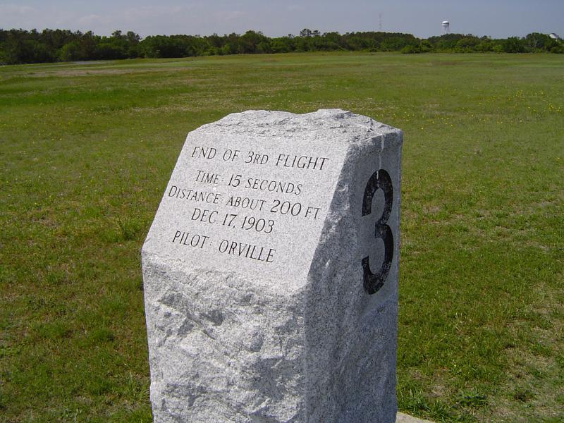 White Stone Structure at Grassy Kittyhawk Wright Brothers National Memorial.