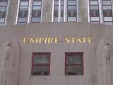 Sign and Eagle Sculpture on Empire State Building.
