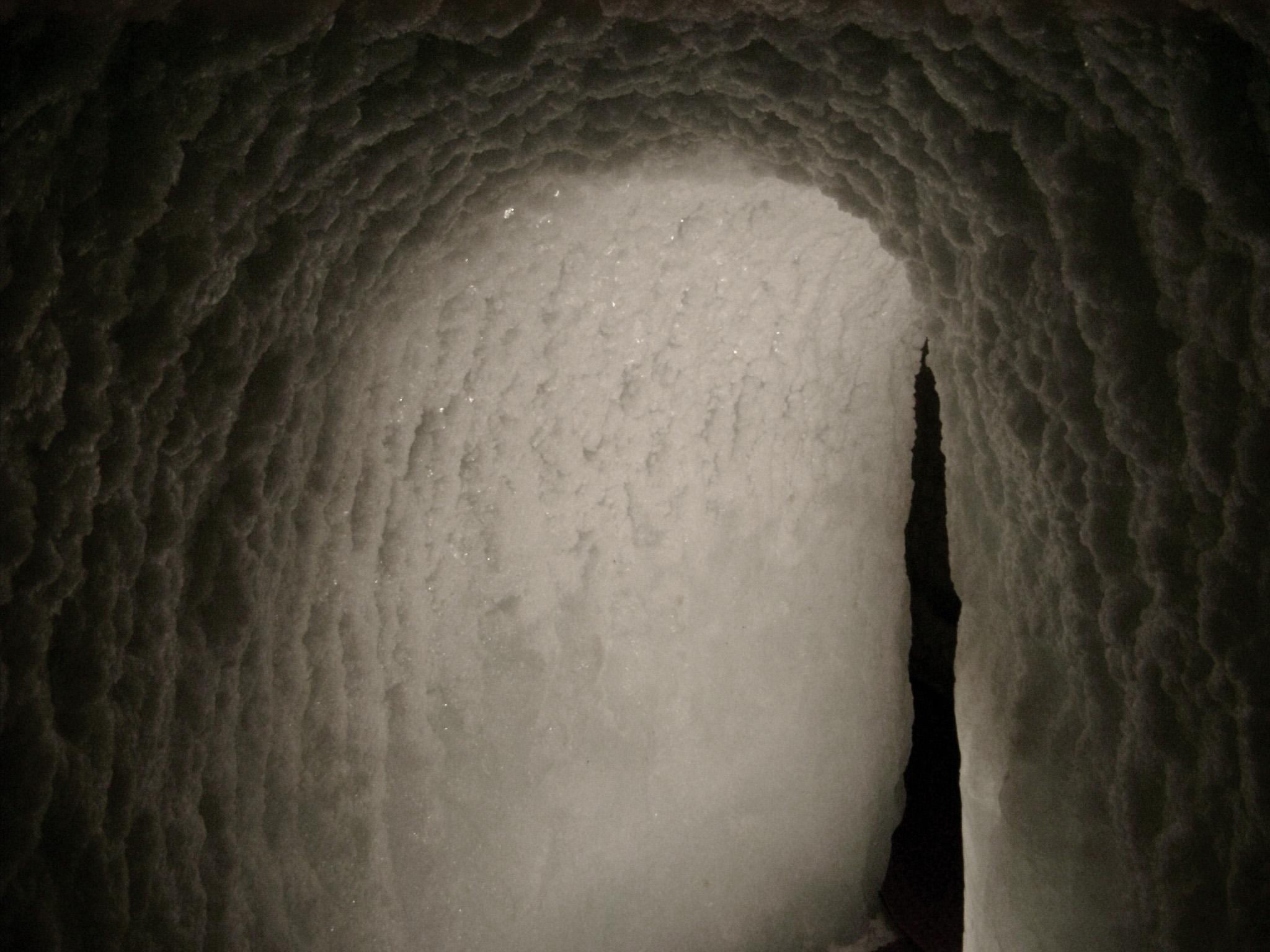 an image of Carved arched tunnel under the ice in the Ice caves in the Alps forming a grotto for tourists to visit