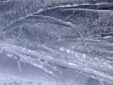 Close up Cool Icicles Formation During Winter Holiday Season